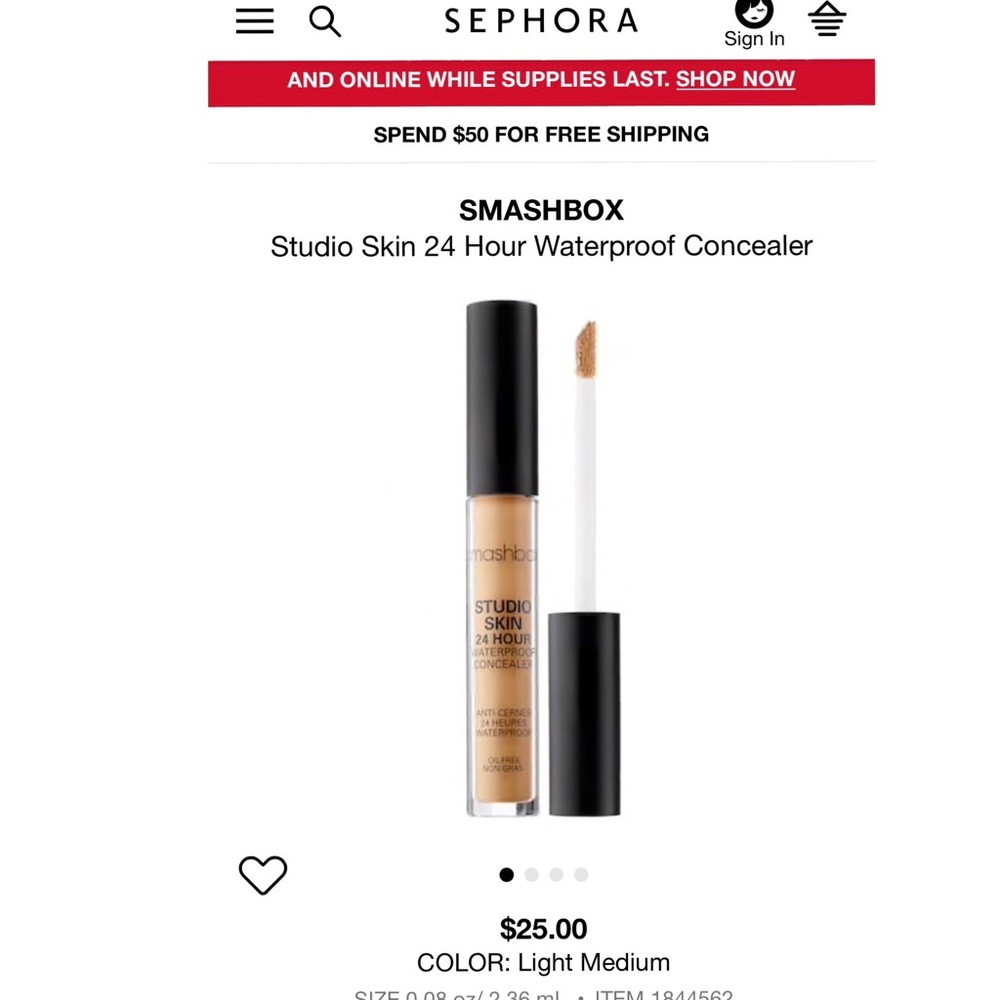 SMASHBOX
Studio Skin 24 Hour Waterproof Concealer